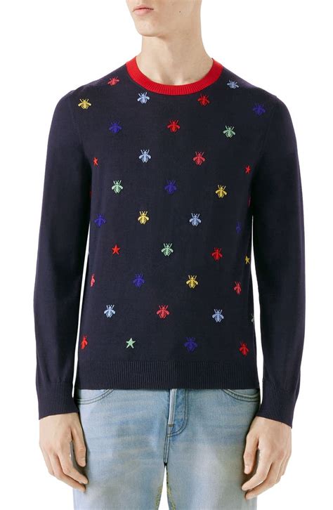 gucci womans sweater|gucci bee embroidered sweater.